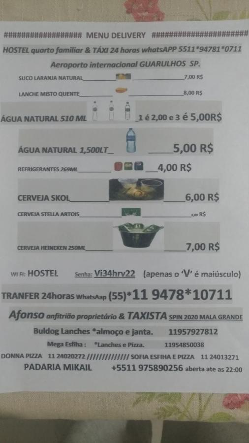 Hostel Familia Quartos Privado Proximo Aeroporto Int Guarulhos Sp Taxi 24 Hrs Zewnętrze zdjęcie